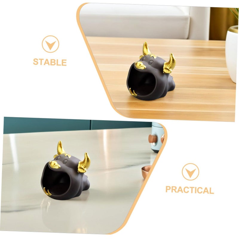 Windproof Ceramic Ashtray Cartoon Cattle Design For Indoor Desktop Home Use - Image 4