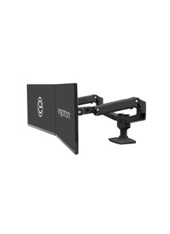 Ergotron 45-245-224 LX Dual Monitor Arm, VESA Desk Mount for 2 Monitors Up to 27 Inches, 3.2 to 9.1 kg Each , Matte Black.
