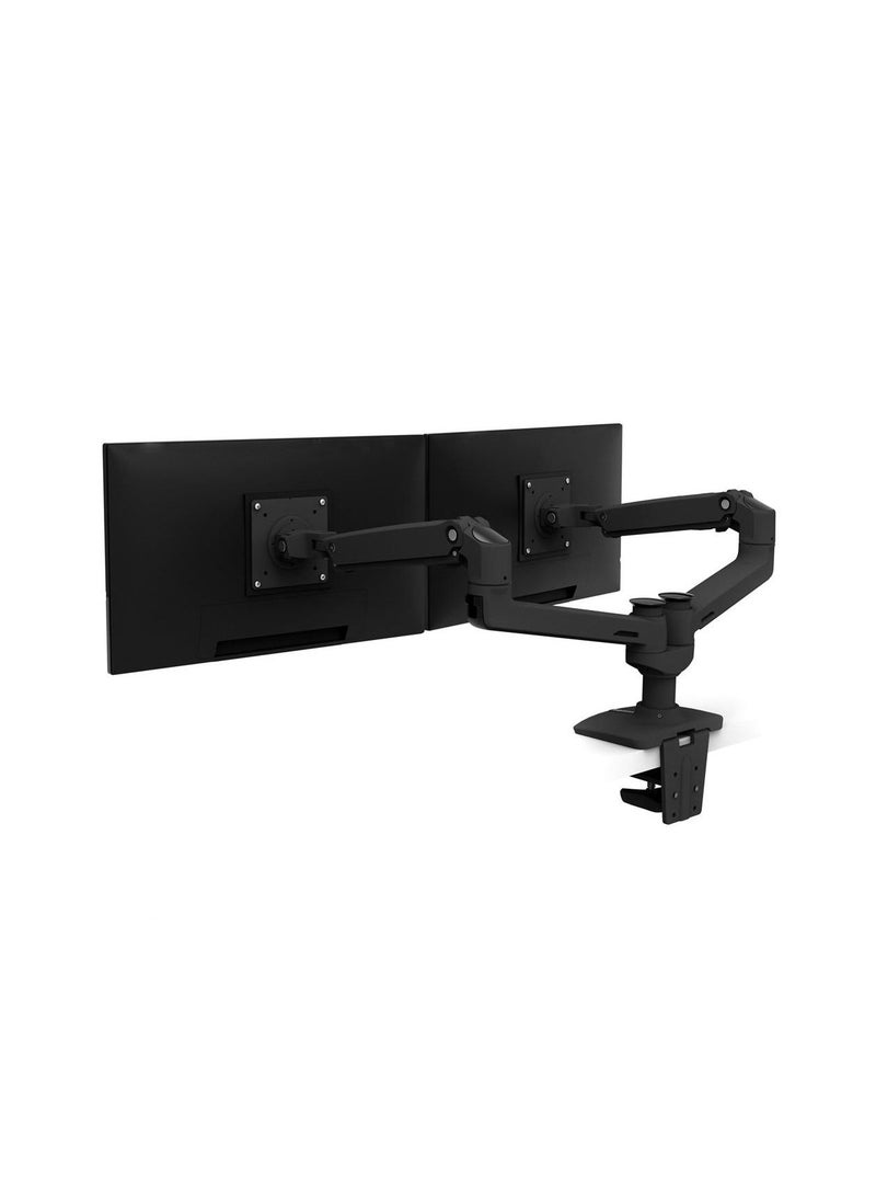 Ergotron - Ergotron 45-245-224 LX Dual Monitor Arm, VESA Desk Mount for 2 Monitors Up to 27 Inches, 3.2 to 9.1 kg Each , Matte Black. - Image 1