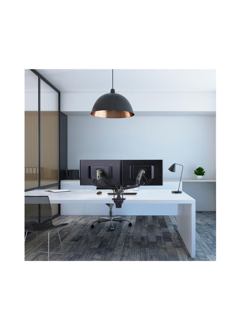 Ergotron - Ergotron 45-245-224 LX Dual Monitor Arm, VESA Desk Mount for 2 Monitors Up to 27 Inches, 3.2 to 9.1 kg Each , Matte Black. - Image 1