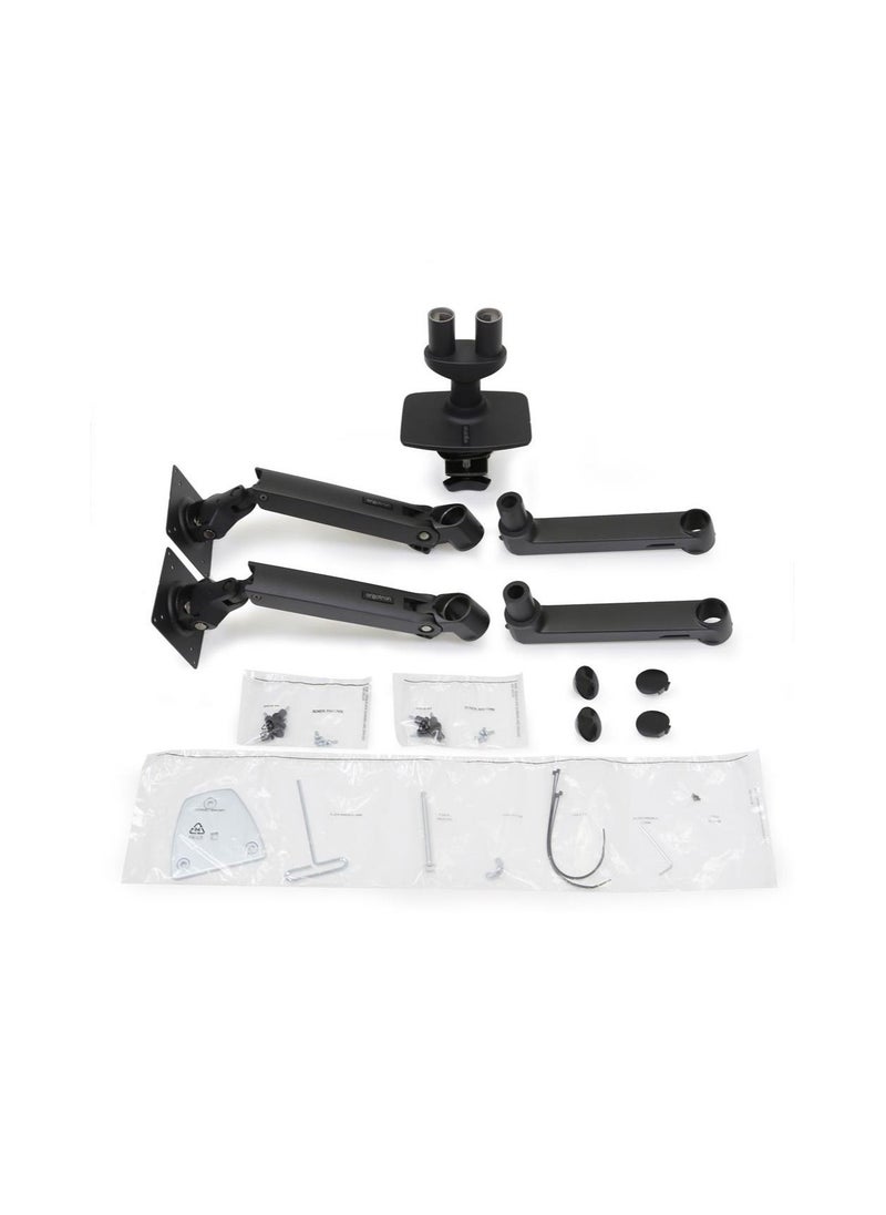 Ergotron - Ergotron 45-245-224 LX Dual Monitor Arm, VESA Desk Mount for 2 Monitors Up to 27 Inches, 3.2 to 9.1 kg Each , Matte Black. - Image 1