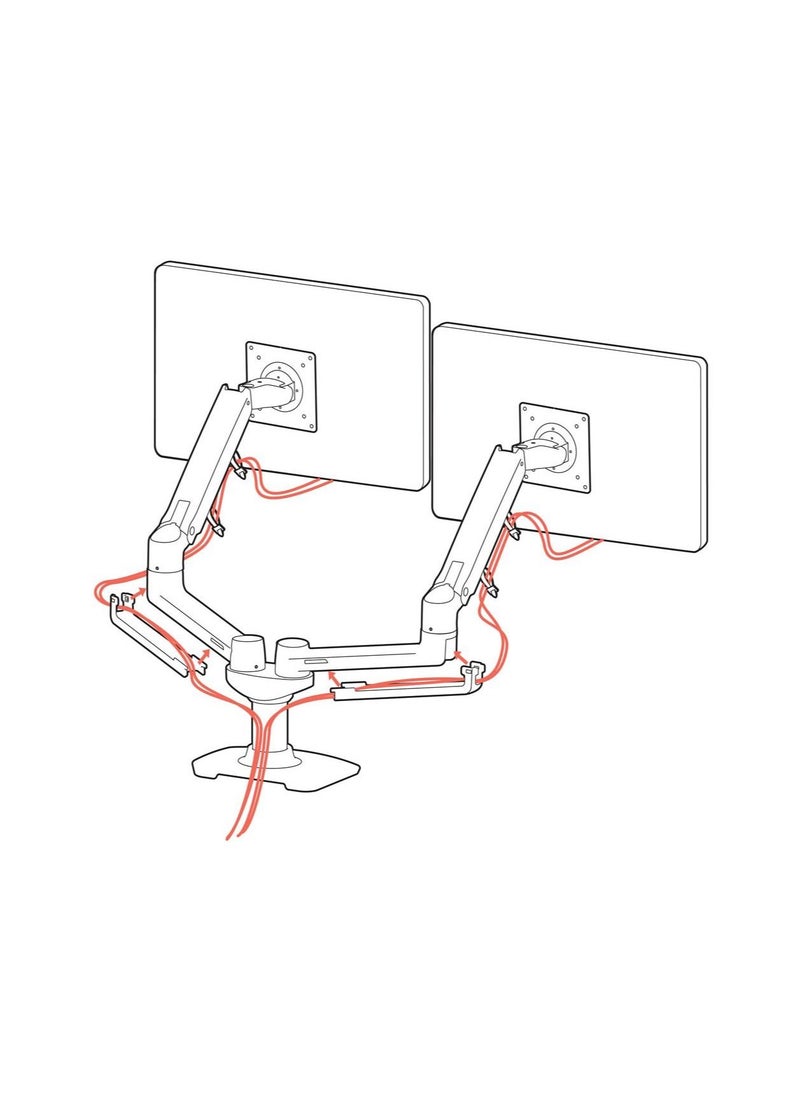 Ergotron - Ergotron 45-245-224 LX Dual Monitor Arm, VESA Desk Mount for 2 Monitors Up to 27 Inches, 3.2 to 9.1 kg Each , Matte Black. - Image 1