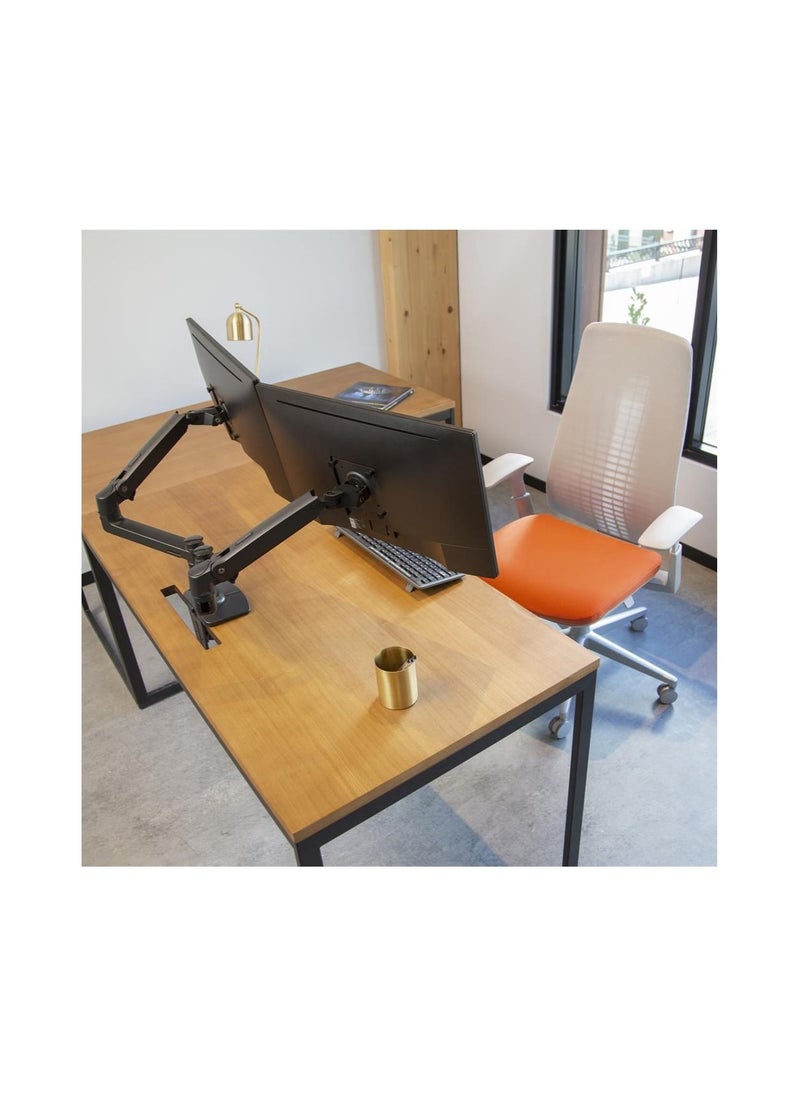 Ergotron - Ergotron 45-245-224 LX Dual Monitor Arm, VESA Desk Mount for 2 Monitors Up to 27 Inches, 3.2 to 9.1 kg Each , Matte Black. - Image 1