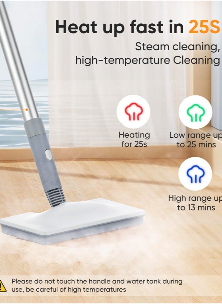 Joshberg Steam Mop for Floor Cleaning with Detachable Handheld Steamer with 6-in-1 Multi-function Attachments Steam Cleaner for Hardwood Floors, Clothes,Windows,Furniture,Carpet Cleaning  - Image 3