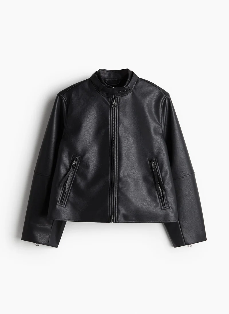H&M Coated Biker Jacket