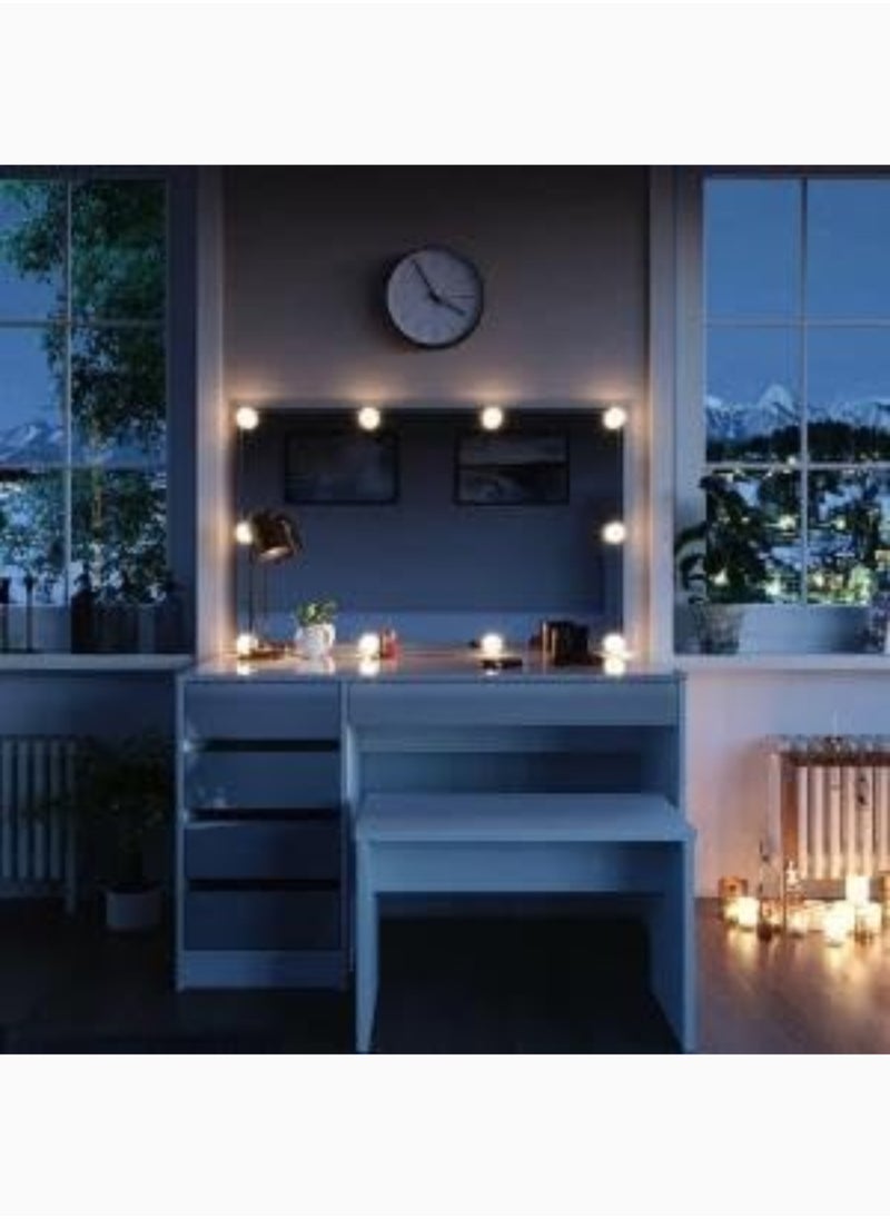 KARNAK Vicco Sherry Dressing Table with Mirror LED Light – 5 Drawer Chest and Bench – Makeup Vanity Desk – Multicolor (120 x 55 x 75 cm)  - Image 3