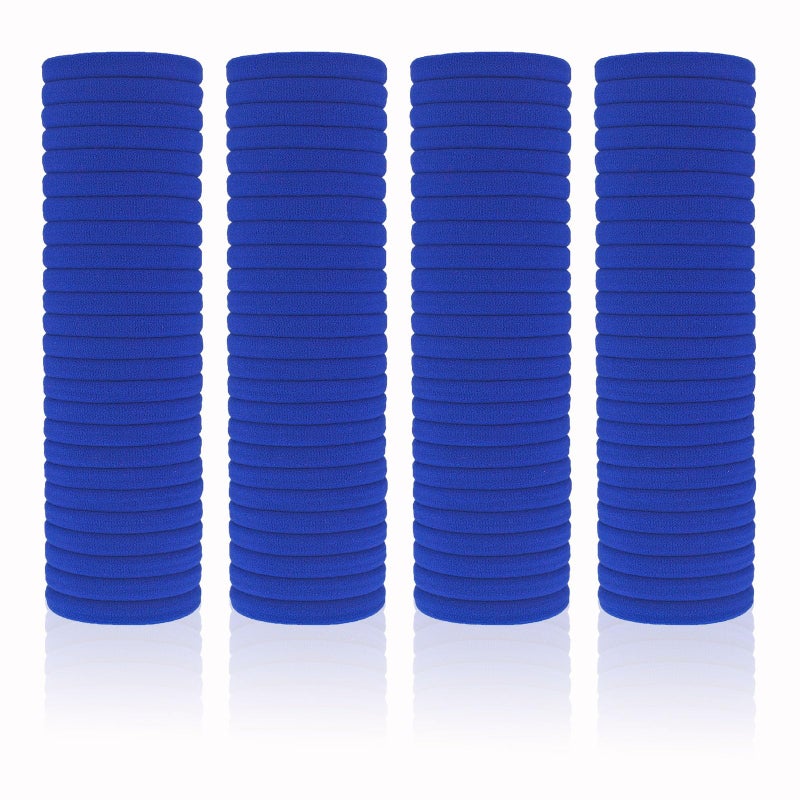 100 Pack Seamless Hair Ties for Women Girls Ponytail Holders for Thick Hair Royal Blue