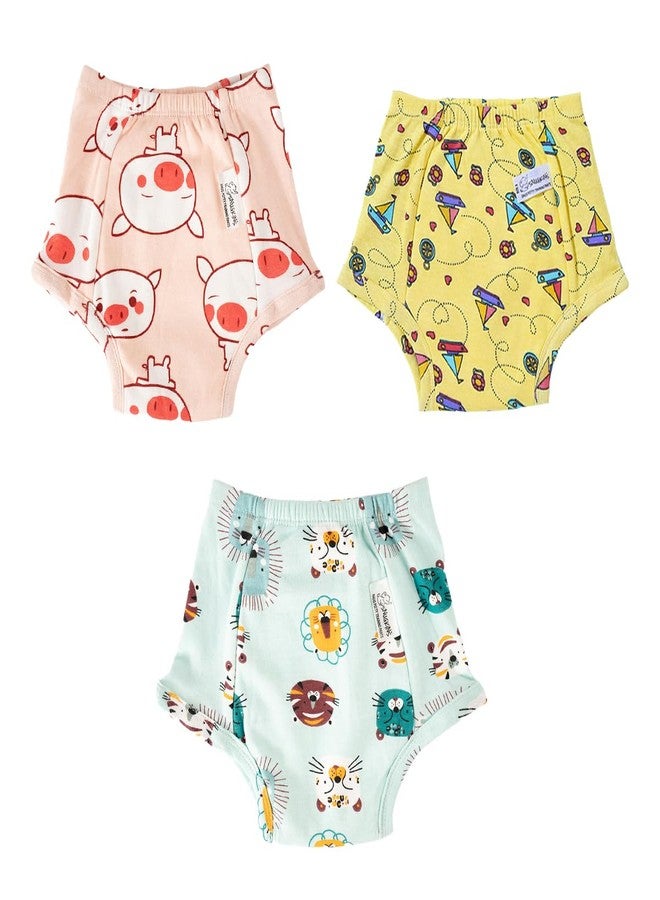 SNUGKINS ملابس داخلية مبطنة من سناغكنز للأطفال الكبار من 7 إلى 8 سنوات، بأربع طبقات من الحشو القطني، مناسبة لتدريب الأطفال على استخدام المرحاض، عبوة من 3 قطع. - Image 1