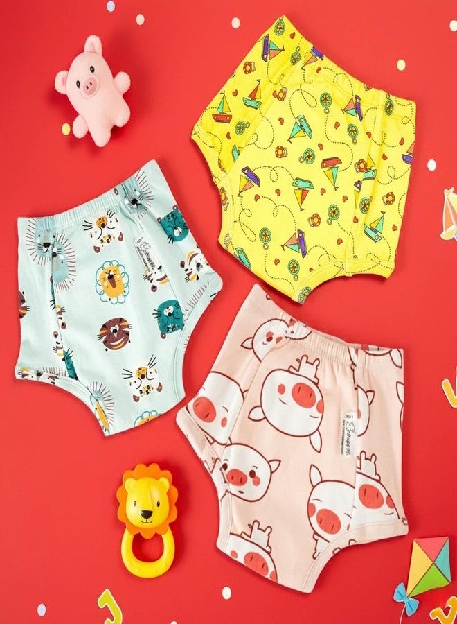 SNUGKINS ملابس داخلية مبطنة من سناغكنز للأطفال الكبار من 7 إلى 8 سنوات، بأربع طبقات من الحشو القطني، مناسبة لتدريب الأطفال على استخدام المرحاض، عبوة من 3 قطع. - Image 2