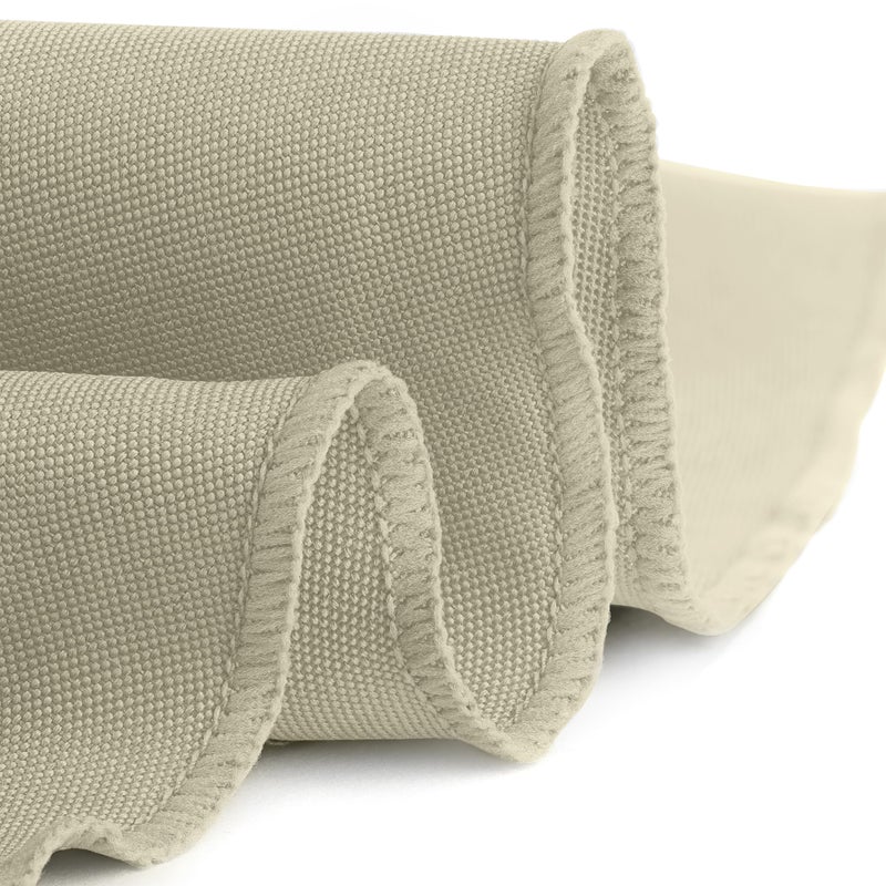 Gee Di Moda Round Tablecloth - 132 Inch Ivory Round Table Cloth for 72 to 96 Inch Round Tables - Heavy Duty Washable Fabric - for Buffet Table  Holiday Party  Dinner  Wedding & Baby Shower - Image 3