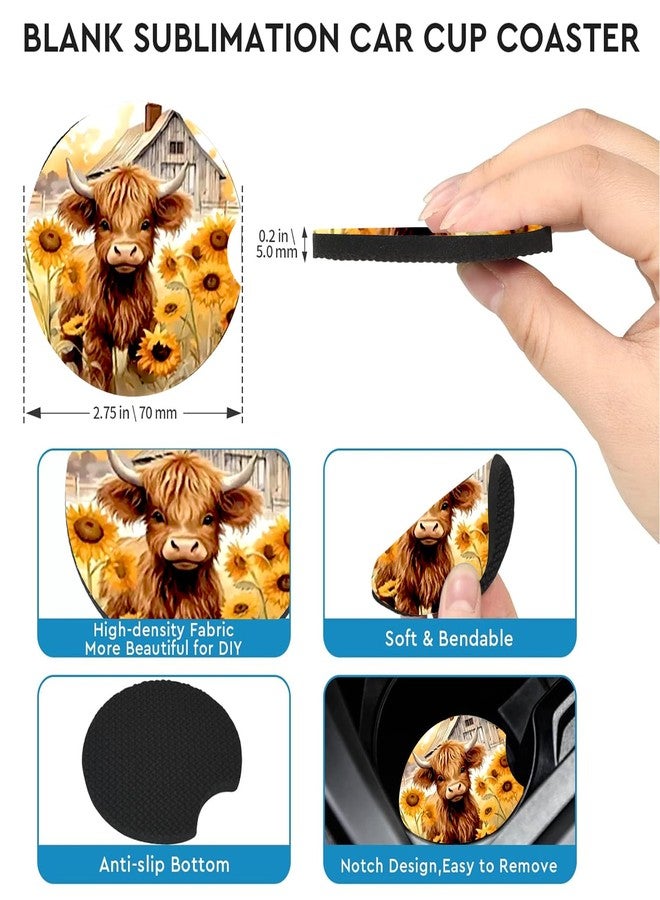 Ldntly Car Coasters for Cup Holders,2 Pack Highland Cow Car Cup Holder Coasters,2.75" Universal Size Anti Slip Rubber Mat,Automotive Cup Holder Decor Accessories,Cow Print Gifts for Women,Men,Mom,Her - Image 5