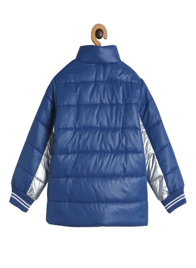 miniklub Baby Collar Full Sleeve Woven Cotton Silver Color Jacket (6-12M) - Image 2