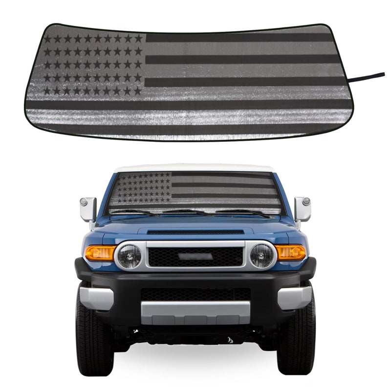 Front Windshield Sunshade for Toyota FJ Cruiser 20072021 Front Window Sun Shade Foldable Reflective Sun Visor Screen Shield Cover UV Blocker Protector HeatShield Keeps Your Vehicle Cool