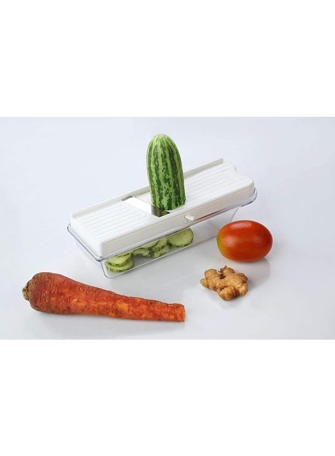 OZXI Stainless Steel, Plastic Vegetable and Dry Fruit Slicer Cutter, Multicolour Pack of 1. - Image 2