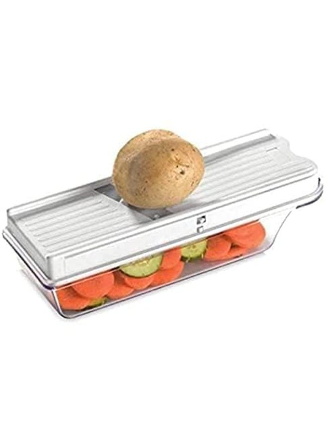 OZXI Stainless Steel, Plastic Vegetable and Dry Fruit Slicer Cutter, Multicolour Pack of 1. - Image 4