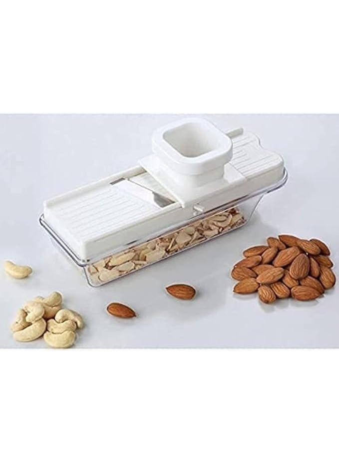 OZXI Stainless Steel, Plastic Vegetable and Dry Fruit Slicer Cutter, Multicolour Pack of 1. - Image 1