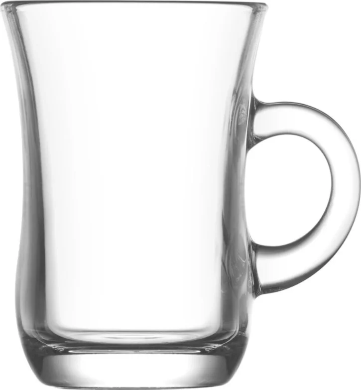 LAV a Sipping Set of 3 Tea Cups with Handle - Transparent