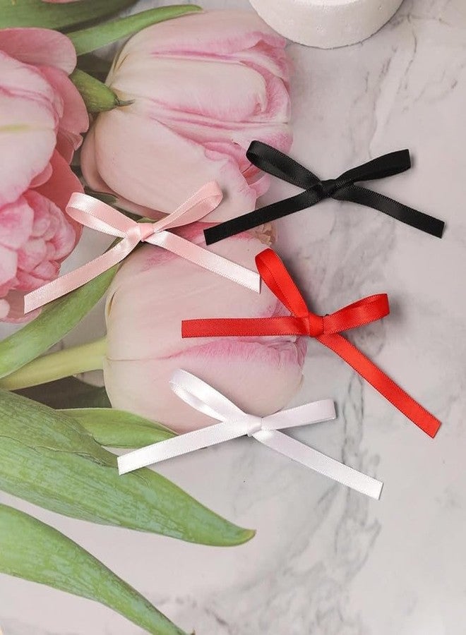 CHIROGRAPHY 10 pcs Premium Women's Bow Hair Clip, Long Tail Ribbon Small Ribbon Clips Ponytail Holder Bow Hair Clips Black Red Children's Claw Clips Girls Headdress|black color - Image 3