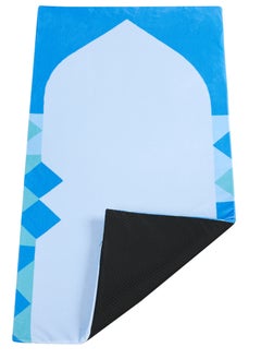 Sabr Luxury Padded Prayer Mat With Memory Foam Insert - Multan Inspired Design, Suede-Like Finish, Grippy Base, Comfortable Blue Prayer Rug (120x60 cm)  - Image 2
