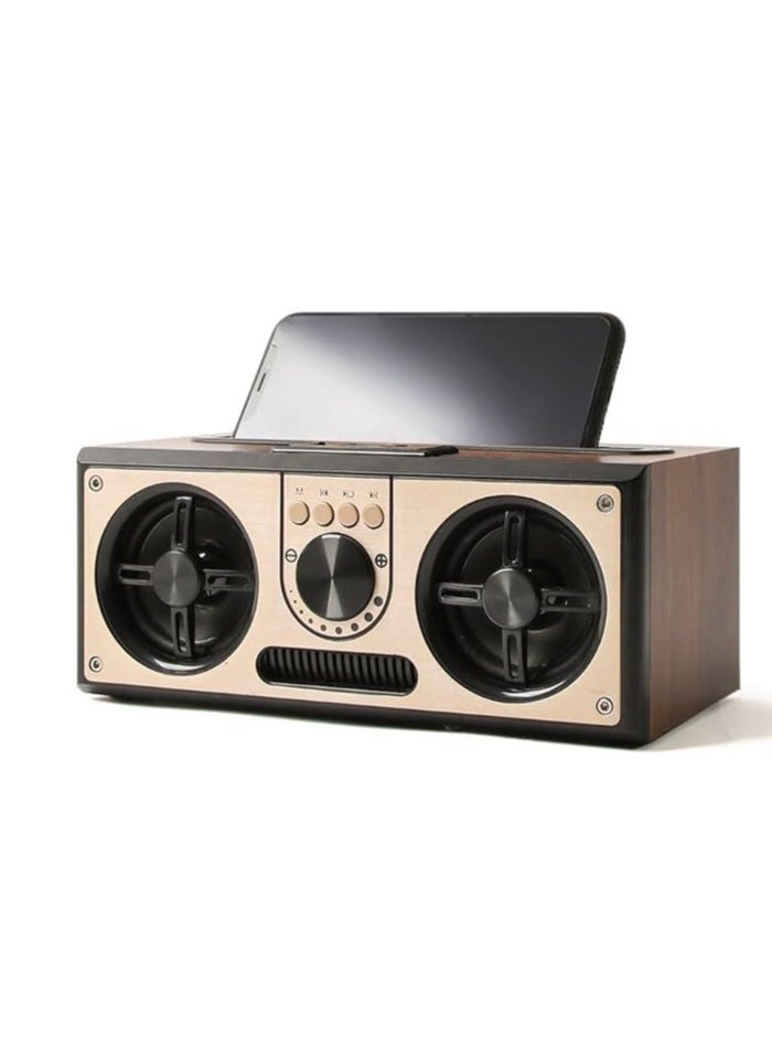 giftology Giftology Retro Wireless Bluetooth Speaker 20W Wooden Speaker Music via Bluetooth AUX TF card USB or FM radio Portable Speaker for Home Travel FM Radio  - Image 3