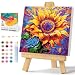 Offito Framed Paint by Numbers Kit for Adults Beginners Kids Ages 812 Sunflower Acrylic Easy Paint by Number with Frame Watercolor Paint by Number Kits on Canvas Framed 10 10 Inch without Easel - Image 2