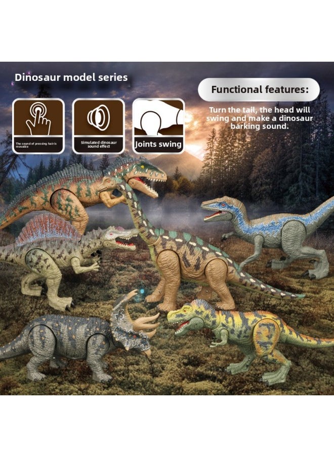 null - Children's Simulation Dinosaur Toy Model Joint Movable Sound Function Tyrannosaurus Rex Brachiosaurus Raptors Dinosaur Call-Color:F22 Velociraptor - Image 1