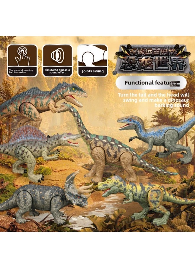 null - Children's Simulation Dinosaur Toy Model Joint Movable Sound Function Tyrannosaurus Rex Brachiosaurus Raptors Dinosaur Call-Color:F22 Velociraptor - Image 1