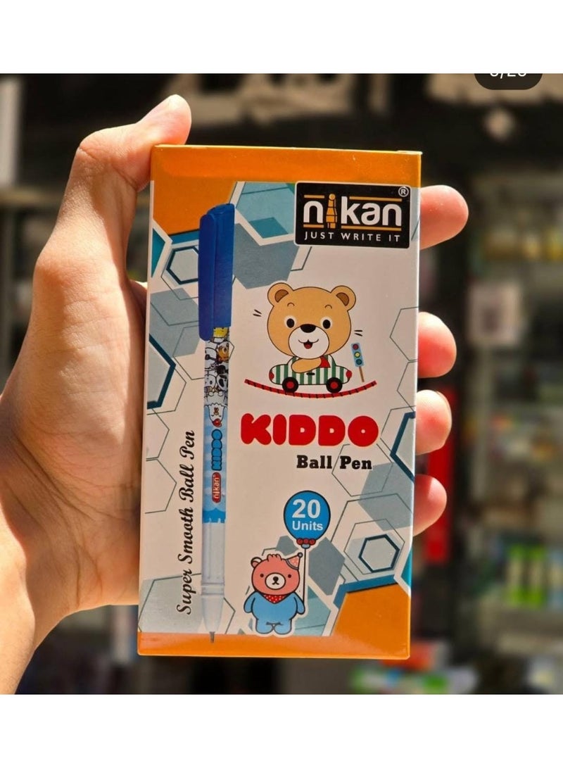 Gel ballpoint pen set, 0.7 mm needle tip, blue ink. Pack of 20 pens. - Image 2