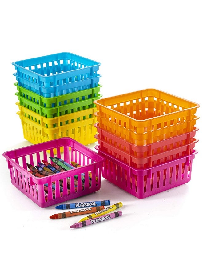 PREXTEX Classroom Storage Baskets Crayon and Pencill Container - Classroom Organization - Crayon Holder - Storage Basket, Shelf & Desk Organizer - Classrooms, Office Desk, Small Desk, and Toy Storage - Image 1