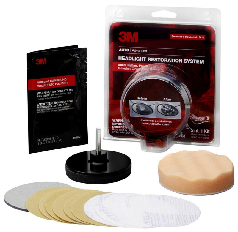 3M Headlight Lens Restoration System, 39008, 1 Kit - Image 1