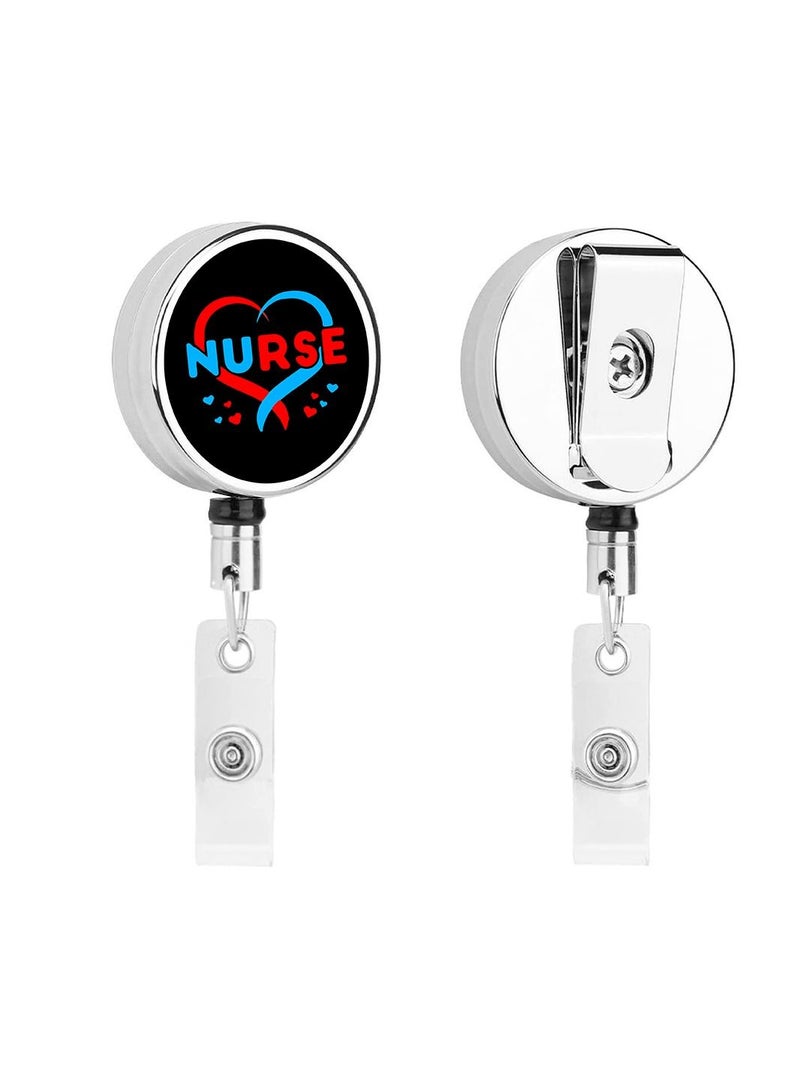 PRINTSHOP4ME Nurse Day Badge Reels Retractable-Durable Epoxy Coating And Tich Button Clip And Badge Buckle-Nursing Appreciation Gifts - Image 1