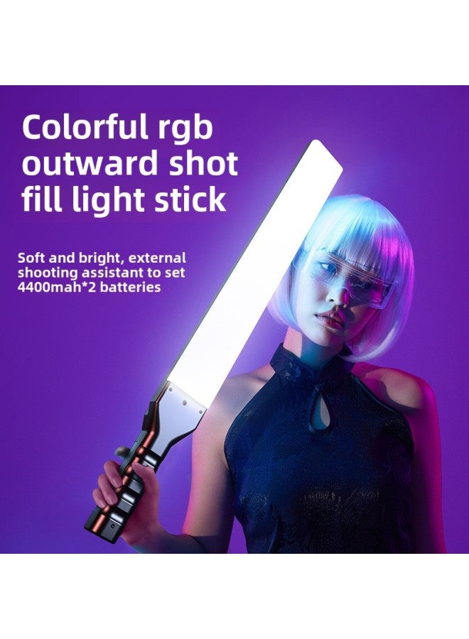 R1000 Fill Light Fill Light Handheld Stick Light RGB Portrait Photography Light LED Three-color Light Shield Fill Light Outdoor-Color:R1000 Fill Light RGB Without Battery  - Image 2