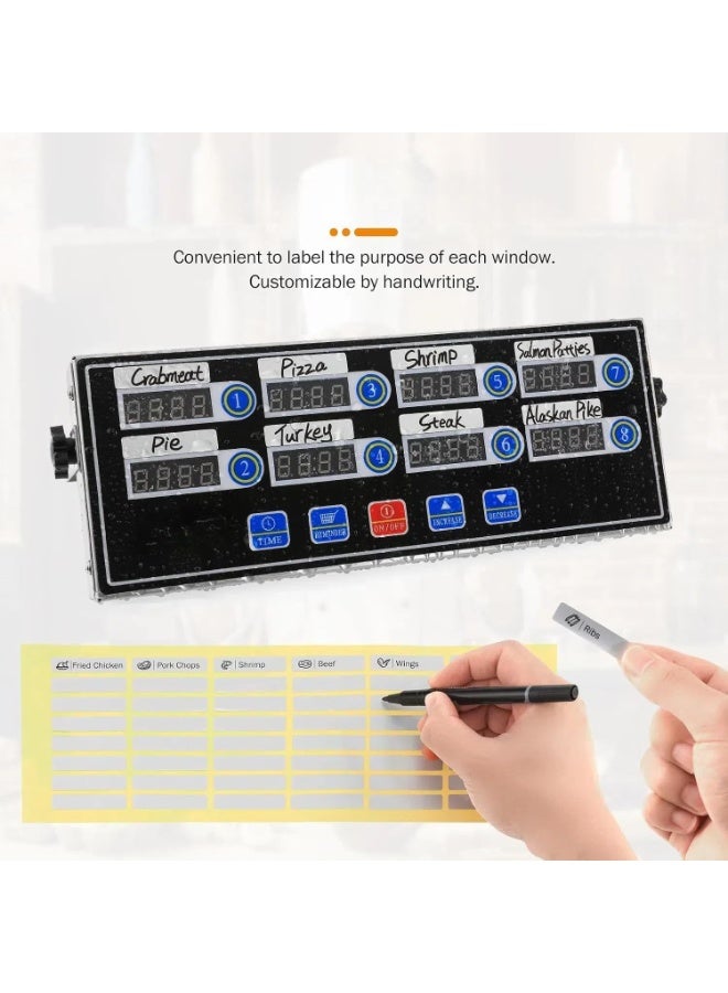 Commercial Kitchen Timers for Cooking Timer Manual Big Large Timer Digital Timer 8-Channel Digital Kitchen Timers Commercial Fryer Reminder with Loud Alarm for Boiling Eggs - Image 3