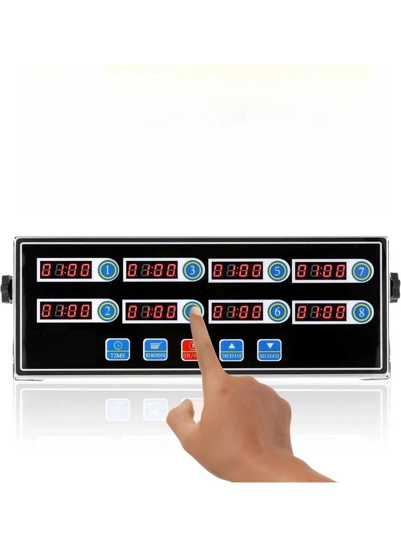 Commercial Kitchen Timers for Cooking Timer Manual Big Large Timer Digital Timer 8-Channel Digital Kitchen Timers Commercial Fryer Reminder with Loud Alarm for Boiling Eggs - Image 1