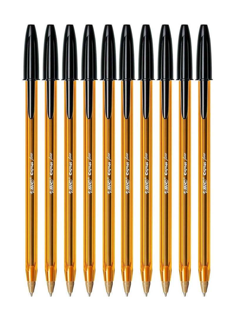 Bic 10-Piece Cristal Fine 0.8mm Tip Ballpoint Pen Black Ink  - Image 1