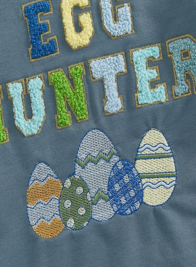 Ayalinggo Baby Boy Girl Easter Outfit Egg Letters Embroidery T Shirt Elastic Waist Pockets Shorts Sets Toddler Summer Clothes (Blue, 12-18 Months) - Image 5