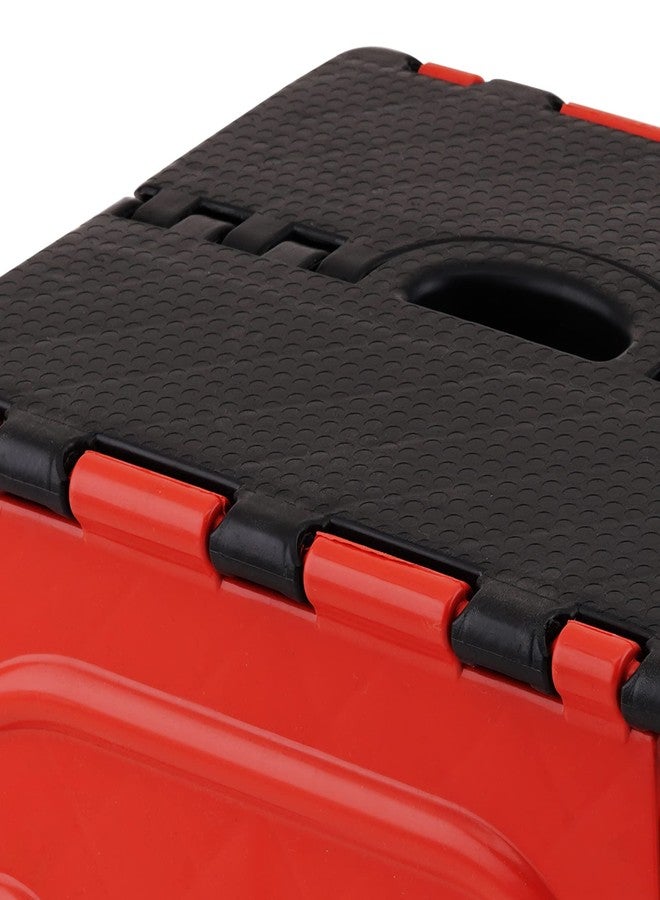 Primelife 7 Inches Plastic Folding Step Stools, Foot Stool for Kitchen Convenient Usages, Quick-Fold Step Stool (Red - Black)(Prime) - Image 3