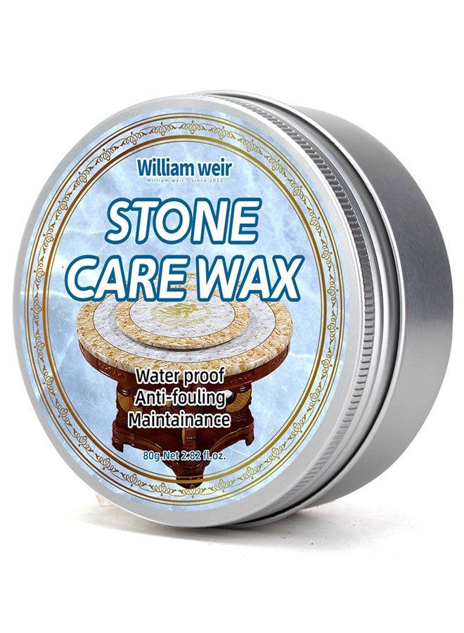 WILLIAM WEIR Stone Polishing Care Wax, Granite Cleaner and Polish, Quartz Countertop Cleaner, Marble Polish for Marble Furniture, Ceramic Tiles, Stone Floor, Stone Polish Protection 80g - Image 1
