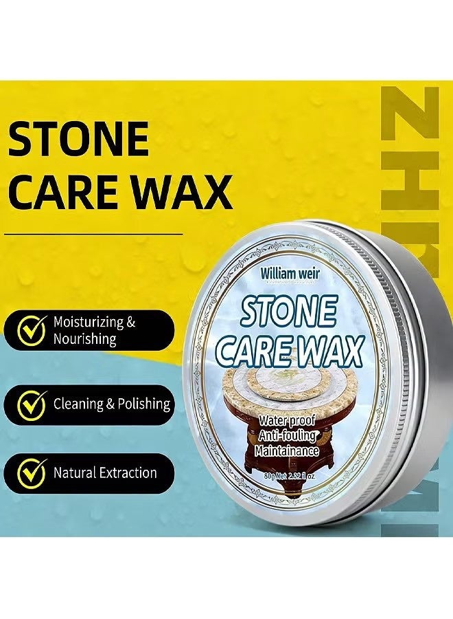 WILLIAM WEIR Stone Polishing Care Wax, Granite Cleaner and Polish, Quartz Countertop Cleaner, Marble Polish for Marble Furniture, Ceramic Tiles, Stone Floor, Stone Polish Protection 80g - Image 2