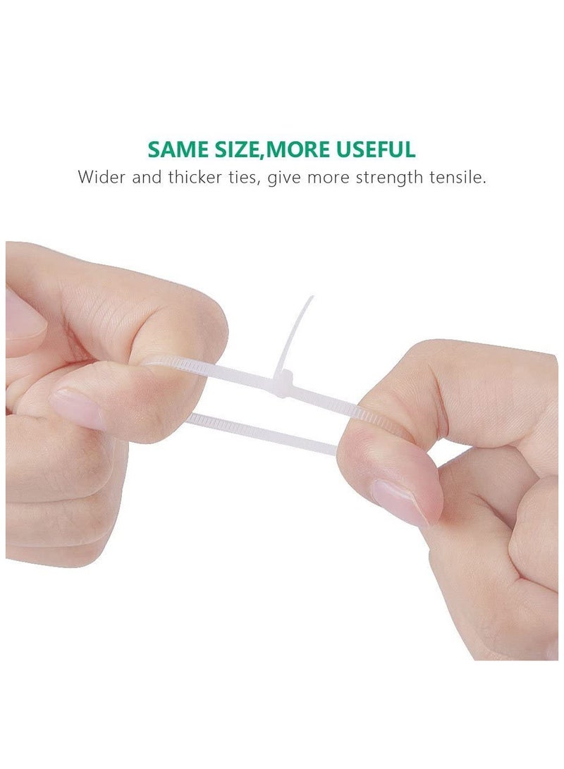 Loquat 100 Pcs Nylon Cable Ties – Self-Locking Zip Ties, White, Durable Wire Fasteners for Home, Office, Industrial Use - Image 5