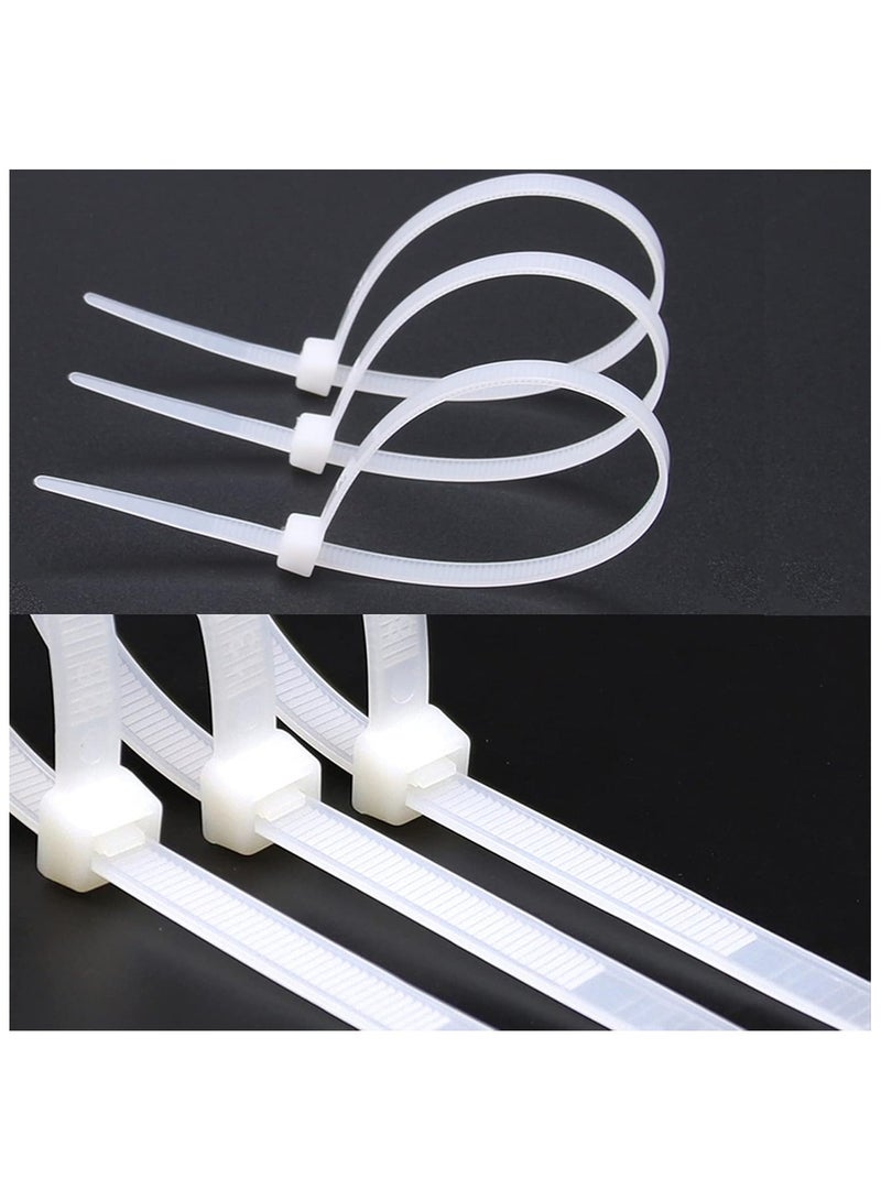 Loquat 100 Pcs Nylon Cable Ties – Self-Locking Zip Ties, White, Durable Wire Fasteners for Home, Office, Industrial Use - Image 3