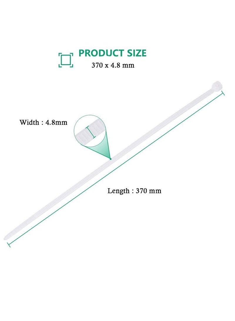 Loquat 100 Pcs Nylon Cable Ties – Self-Locking Zip Ties, White, Durable Wire Fasteners for Home, Office, Industrial Use - Image 4