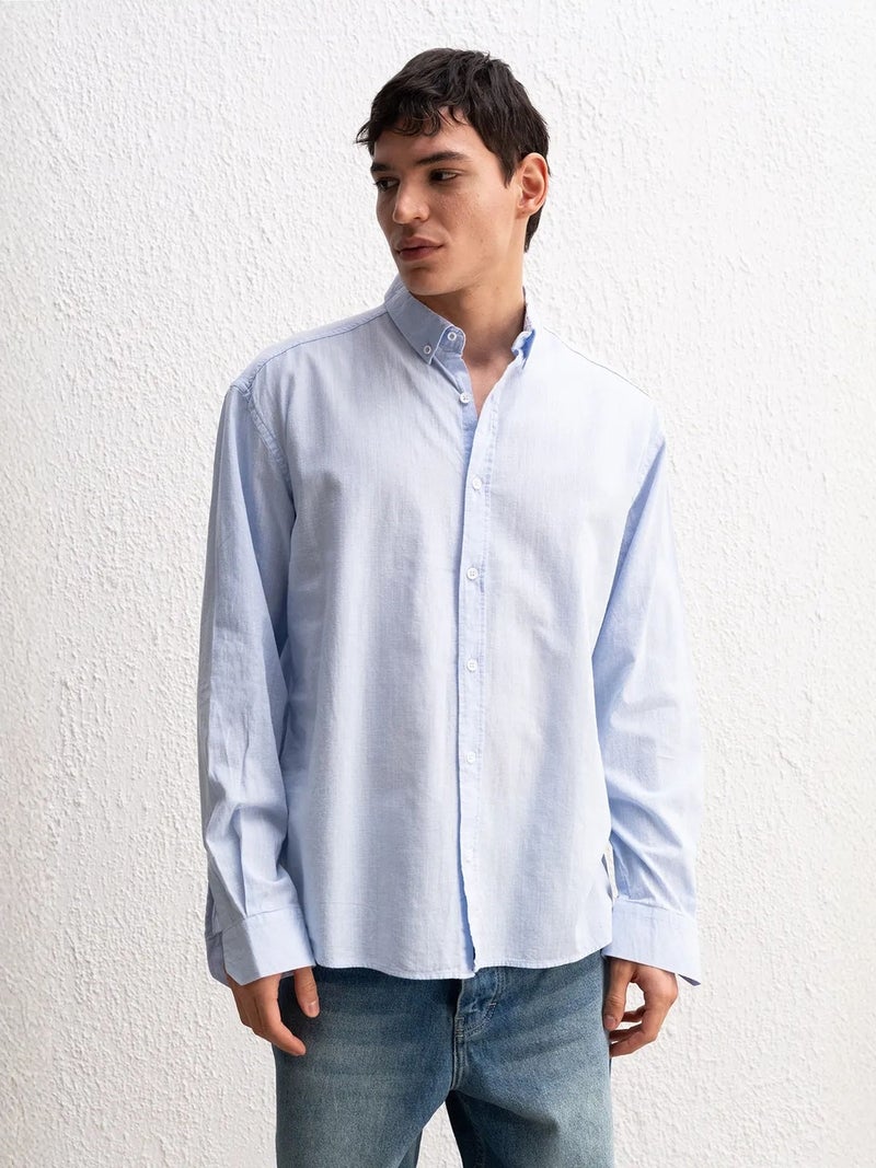 GIESTO Cotton Oversized Button-Up Shirt - Image 2