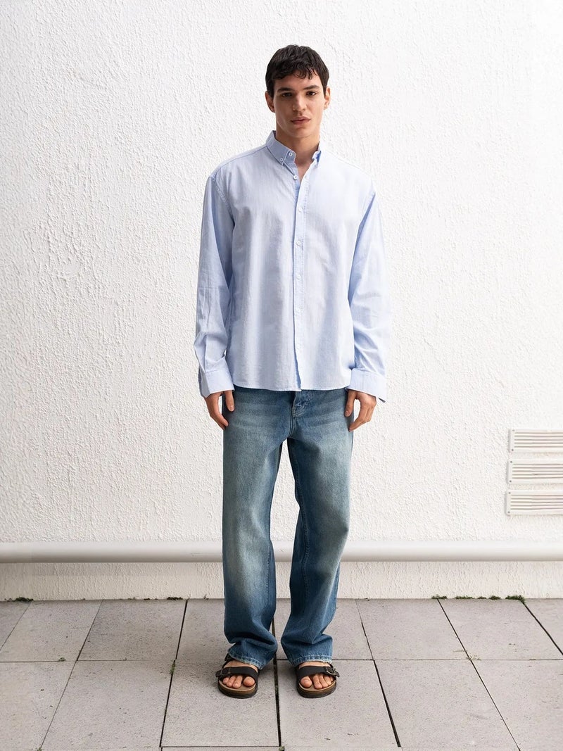 GIESTO Cotton Oversized Button-Up Shirt - Image 1