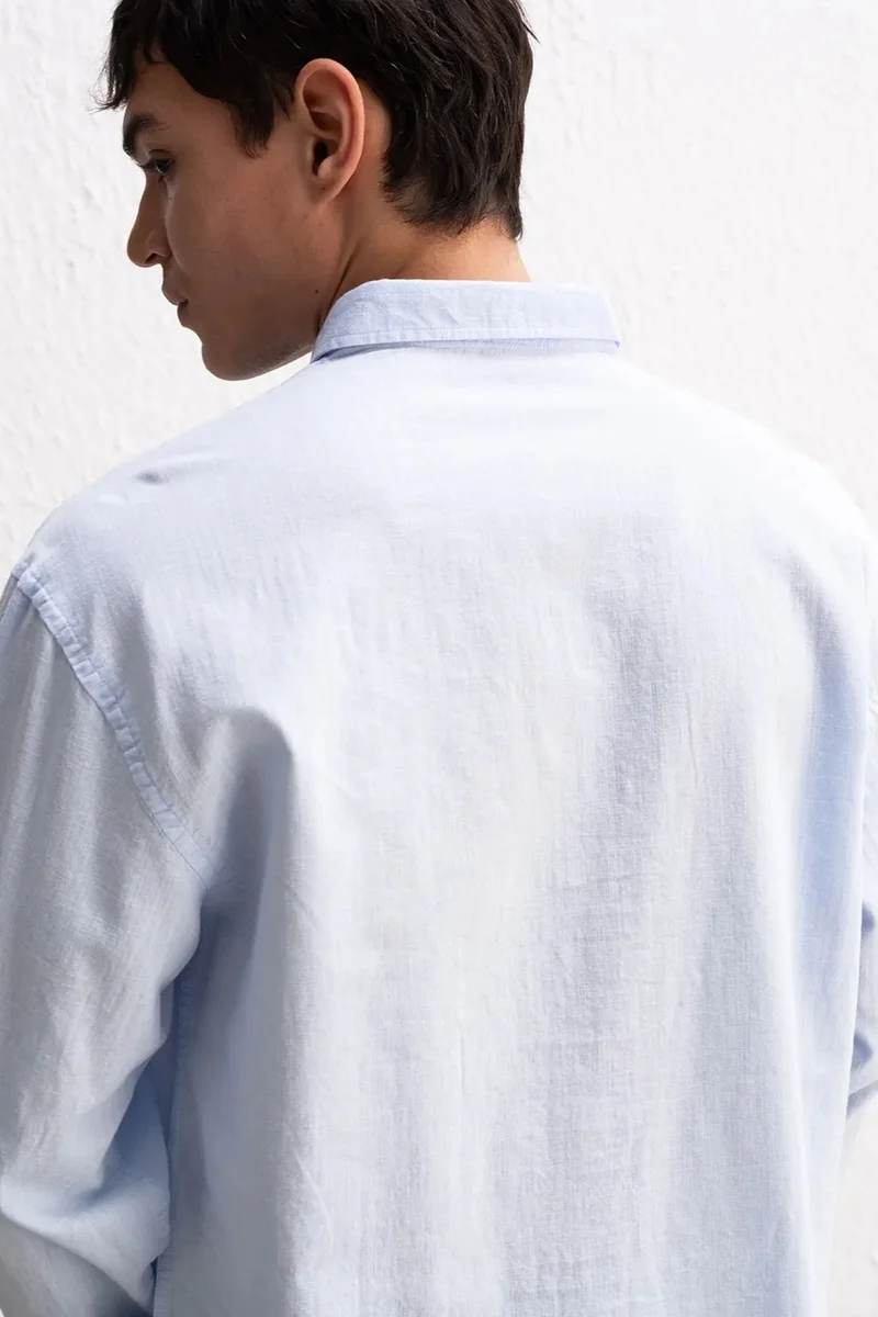 Giesto Powder Blue GIESTO Cotton Oversized Button-Up Shirt for Men | Best Price UAE