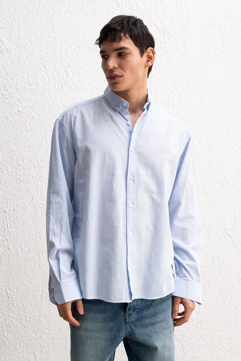 جيستو GIESTO Cotton Oversized Button-Up Shirt