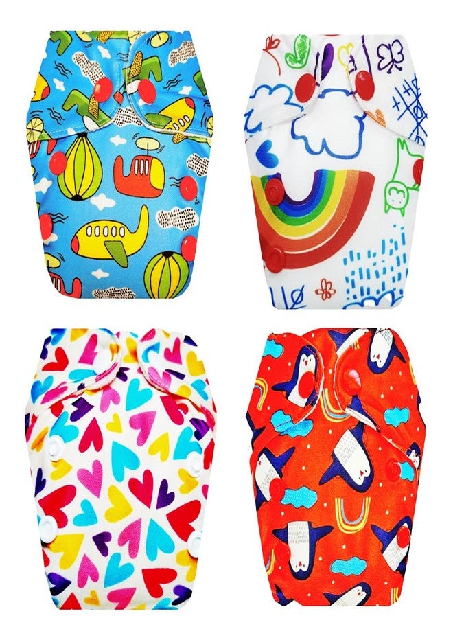 Dumbledo Premium Newborn Cloth Diaper with Integrated Insert (Pack of 4) | Dry Feel and Comfortable | 6-Layer Absorbent Pad | Easy to Clean | Designed by Moms | 0 - 4 Months | Unisex Baby - Image 1