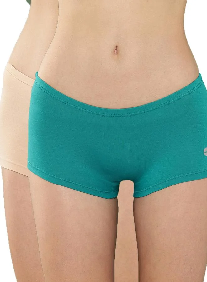 Leading Lady Leading Lady Pack of 2  - Solid Cotton Boyshorts