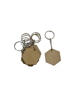 Maitri 20 Pcs Hexagon Shape Key Chains with Ring 50 x 50 mm Art and Craft with Smooth Surface It is Suitable for All Type of Craft Activities Mandala Art MDF Board Suitable for Decoupage
