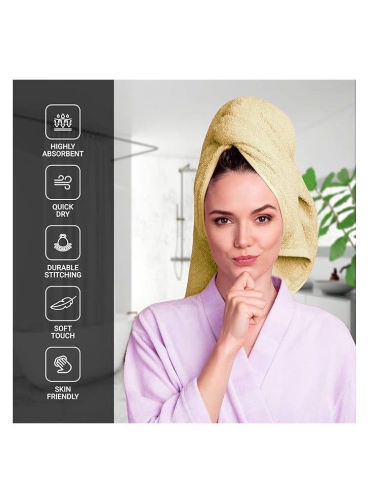 COMFY 8 PIECE BEIGE COMBED COTTON HIGHLY ABSORBENT HOTEL QUALITY TOWEL SET - Image 3